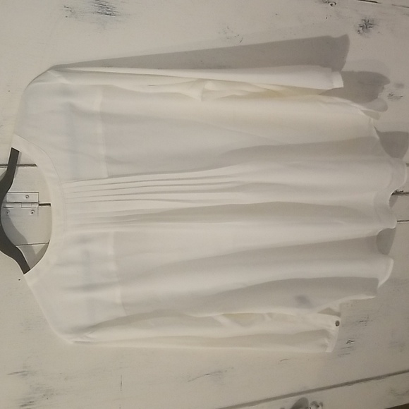 JM Collection *Coastal Cowboy * Cream Sheer Top XL - Picture 3 of 3